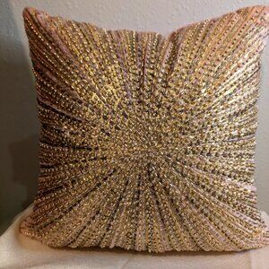 Pink beaded pillow